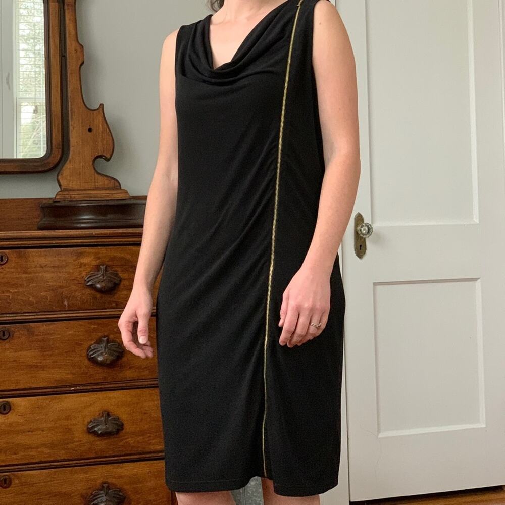 Calvin Klein Black Sheath With Zipper, Size S